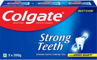 Colgate Strong Teeth Anticavity Toothpaste, India's No. 1 Toothpaste, Amino Shakti Formula, Saver Pack Toothpaste
