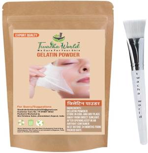 Twacha world Gelatin Powder for Face Mask/Hair removal (Skin Care) 50 GM  With Brush - Price in India, Buy Twacha world Gelatin Powder for Face Mask/Hair  removal (Skin Care) 50 GM With