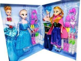 APR ZONE Frozen Doll 2Pic Set (Multicolor, Blue, Pink)