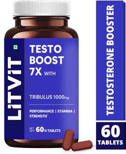 LITVIT Testosterone Booster for Men with Tribulus Terrestris 1000mg & Ashwagandha Tablets