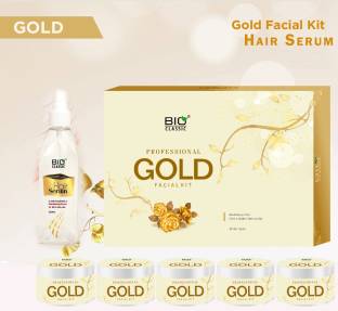 BIO CLASSIC Professional Gold Facial Kit [250g] With Hair Serum [100ml]  Price in India - Buy BIO CLASSIC Professional Gold Facial Kit [250g] With Hair  Serum [100ml] online at 