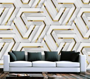 ALL DECORATIVE DESIGN Decorative White, Gold Wallpaper Price in India - Buy  ALL DECORATIVE DESIGN Decorative White, Gold Wallpaper online at  