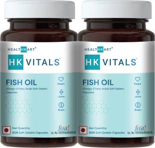 HEALTHKART Fish Oil (1000 Omega 3, With 180 Mg Epa & 120 Mg Dha)- Pack of 2