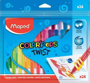 Maped Color'Peps Twist Twistable Crayons, Pack of 24 Crayons