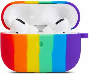 SK ELECTROMEDIA Front & Back Case for Airpods Pro, Multi Color Rainbow Design Case