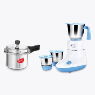Pigeon Glory 550 W Mixer Grinder (Multicolor, 3 Jars) with IB 3 Ltr Pressure Cooker Special Combo