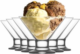 vetreo Crystal Glass Dessert Bowls Ice Cream Cup - Pudding & Salad Serving Bowl, Glass Dessert Bowl
