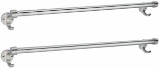 aligarian Steel 24inch Wall Mounted Towel Rod -Open Base (Pack of 2) Silver Towel Holder