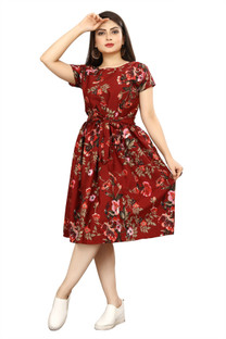 maroon frock designs