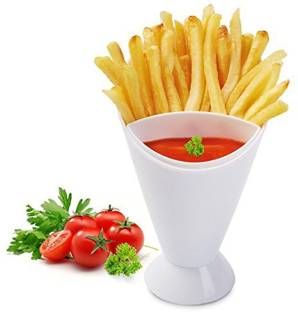 Home Cloud Pack of 1 Plastic Home Cloud French Fry Cup | Cone Dipping Cups | Sauce Dip Holder | Sauce Serving Cup