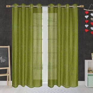 SR Collection 213 cm (7 ft) Net Semi Transparent Door Curtain (Pack Of 2)