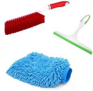 Gadar carpet brush/microfiber hand duster with glass wiper Plastic, Nylon Wet and Dry Brush