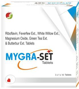 MYGRA SET RIboflavin, Feverfew, White Willow - Migraine Headache Relief Tablets