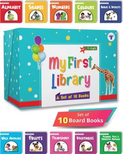 My First Library Box Set of 10 Board Books for Kids | Complete Learning Library Kids Book of Alphabet, Numbers, Colours, Fruits and More for Children Gift Set - My First Library: Boxset of 10 Board Books for Kids  - .