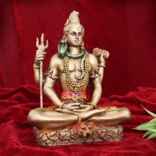 Golden Schlüssel Lord Shiva IN Dhyana Mudra Adiyogi Idol Für Wohndeko Geschenk 