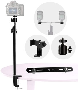 360° Rotatable Ball Head,14-27 Inch Adjustable Mount,1/4“ Screw Tip for DSLR Camera Panel Light Table Clamp Mount Live Streaming Light Mount Stand Ring Light Desk Camera Mount Stand Video Light 