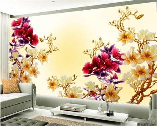 HD RAPID DESIGN Floral & Botanical Multicolor Wallpaper Price in India -  Buy HD RAPID DESIGN Floral & Botanical Multicolor Wallpaper online at  