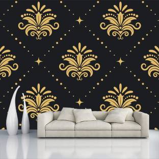 HD PRINT HOUSE Decorative Black, Gold Wallpaper Price in India - Buy HD  PRINT HOUSE Decorative Black, Gold Wallpaper online at 