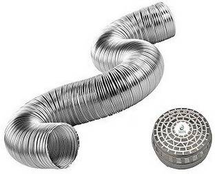 OICOTA 6IN Flexible Aluminium Duct Pipe Chimney Exhaust Pipe (Up to 10 ft) with Cowl Cover Hose Pipe