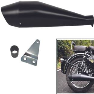 GOLSM Dolphin silencer Black Glasswool Exhaust Royal Enfield Classic 350 Full Exhaust System