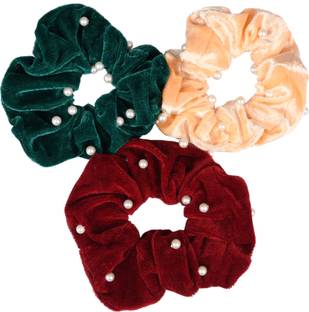 Matkooz VELVET PEARL HAIR SCRUNCHIES Rubber Band