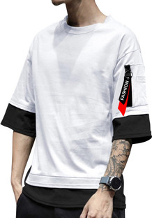 Seven Rocks Color Block Men Round Neck