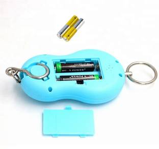 Qozent 50Kg Portable Luggage Hanging Weight Machine Digital Weighing Scale (Sky Blue)Smiely - with Batteries Weighing Scale