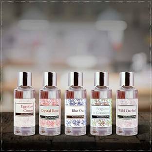 ROSeMOORe Aroma Diffuser Oil/Scented oil/Fragrance oil (Pack of 5, Eucalyptus & Kaffir Lime | Driftwood | Blue Oud | Cranberry & Fig | Amber & White Musk - 15ml each) Aroma Oil