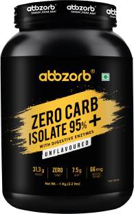 Abbzorb Nutrition Zero Carb Isolate 95% with Digestive Enzymes Whey Protein