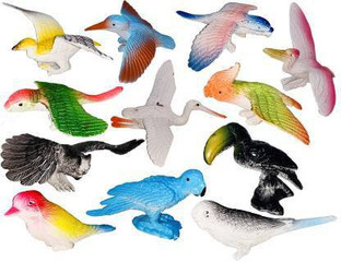 small plastic toy birds