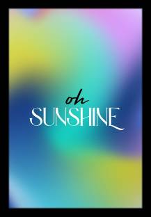 Ritwika's Abstract Wall Art Of Sunshine With Gradient Background | Painting With Frame for Home and Office Decor Digital Reprint 13.5 inch x 9.5 inch Painting