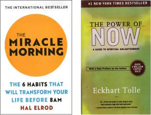 Set 2( Two) Self Help Books-The Miracle Morning &Power Of Now