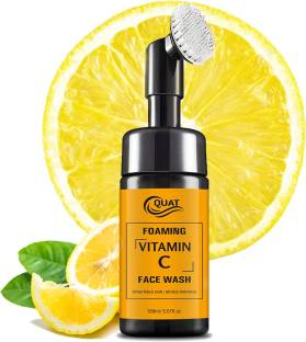 QUAT Vitamin C Foaming  with Built-In Face Brush for Deep Cleansing - No Parabens, Sulphate, Silicones & Color Face Wash