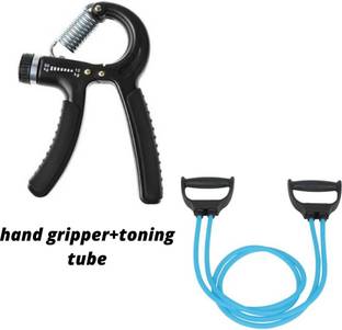 EMMKITZ Combo Rope Rubber Bands for Fitness Exercise Resistance Tube with gripper Home Gym Hand Grip/Fitness Grip