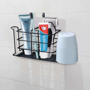1X Wall Mounted Toothbrush Toothpaste Holder Adhesiv Self Organizer Rack Storage 