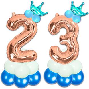 Flipkart Com Shopperskart Solid Twenty Third 23rd Birthday Prince Number Foil Set For Party Decoration Balloon Balloon