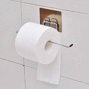 justone choice Self Adhesive Stainless Steel Wall Mount Sticker Towel Holder Kitchen Napkin Ring Toilet Paper Roll Holder Tissue Paper Holder Towel Bar Rod Hanging Towel Rack for Kitchen Bathroom Stainless Steel Toilet Paper Holder