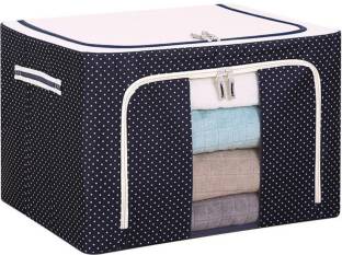 QUAPRO Oxford Foldable Cloth Storage Organizer (Pack of 1), 55Litres Collapsible Wardrobe Storage SK-202