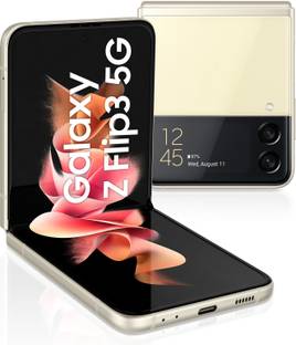 Add to Compare SAMSUNG Galaxy Z Flip3 5G (Cream, 128 GB) 4.42,728 Ratings & 200 Reviews 8 GB RAM | 128 GB ROM 17.02 cm (6.7 inch) Full HD+ Display 12MP + 12MP | 10MP Front Camera 3300 mAh Lithium-ion Battery Qualcomm Snapdragon 888 Octa-Core Processor 1 Year Manufacturer Warranty for Device and 6 months Manufacturer Warranty for In-Box Accessories ₹69,999 ₹95,999 27% off Free delivery Upto ₹26,250 Off on Exchange No Cost EMI from ₹11,667/month