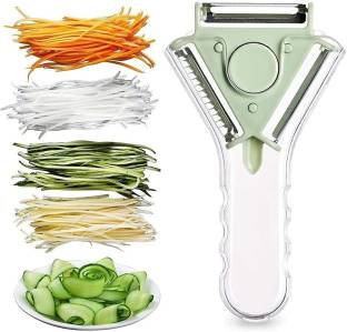 RKE 3 in 1 Stainless Steel Vegetable Peeler, Multifunctional Fruit Peelers with 3 Julienne Blades Swivel peelers Slicer with ABS Handle for Kitchen Potato Cabbage, Apple, Carrot, Tomato Carrot Slicer Y Shaped Peeler