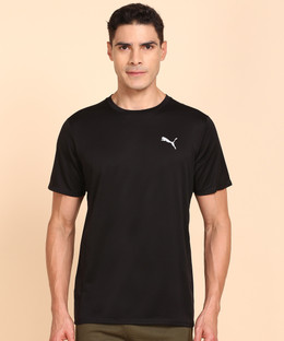 PUMA Self Design Men Round Neck Black T 