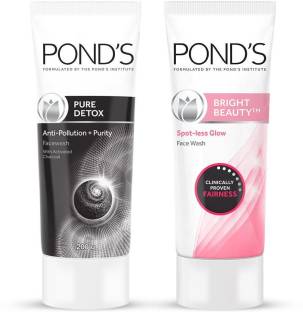 PONDS Bright Beauty Spot-less Glow FaceWash + Pure Detox Anti-Pollution Purity  Face Wash