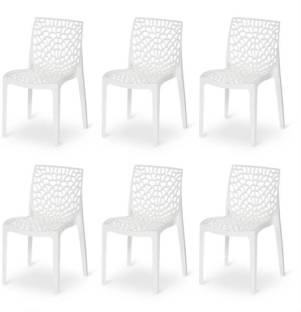 Supreme WEB WHITE SET 6 OF CHAIR FULLY COMFORT nd weight bearing capacity 150 kg outdoor chair. Plastic Outdoor Chair