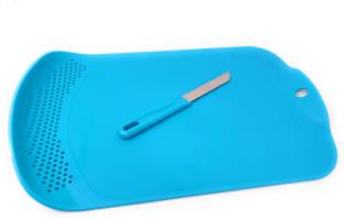Peher Xpress Cut N Drain Cutting board with Sleek Knife Plastic Cutting Board