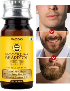 vaydo Mooch & Beard Oil For strong and healthy beard growth Hair Oil,  Nourishes and Strengthens
