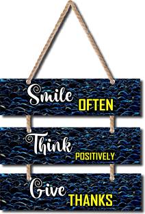 BeFaltu Smile, Think, Live Wall Hanging Board Plaque Sign for Room Decoration (Multicolor, Pine Wood, Size : 12 In x 10.5 In)