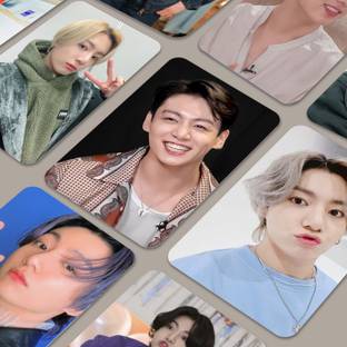 Niki Enterprises 11 cm BTS Jungkook Bias Pack Photocard ( Set of 16 ) + 2 Free Stickers Reusable Sticker