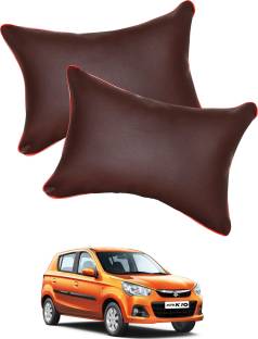 GOSHIV-car and bike accessories Brown Leather Car Pillow Cushion for Maruti Suzuki