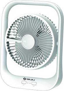 BAJAJ Pygmy Personal Fan with LED Light White (251284) 178 mm Silent Operation 3 Blade Table Fan