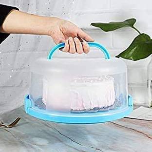 Mechdel Round Portable Cheesecake Carrier With Handle Transpa Lid Cake Storage Box For Fruits Pastries Donuts Cupcakes Baked Breads Up To 10 Inch 1500 Ml Plastic Bread Container Transpa Lid Cake Storage Box, 10 Inch Storage Container With Lid And Handle